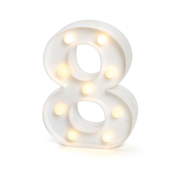 Luminoso Número 8 com Led Branco