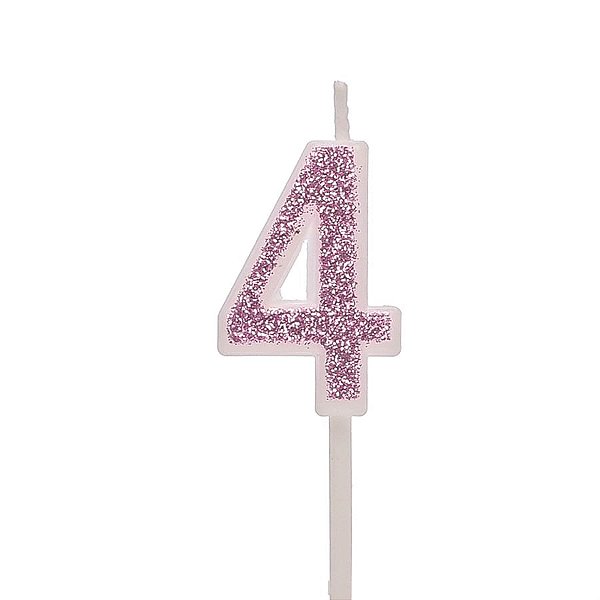 Vela Mini n° 4 Puro Glitter Rosa