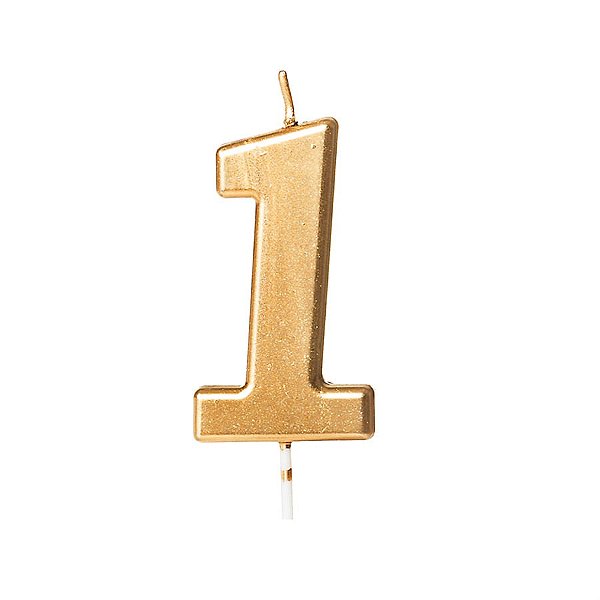 Vela n° 1 Metalizado Ouro