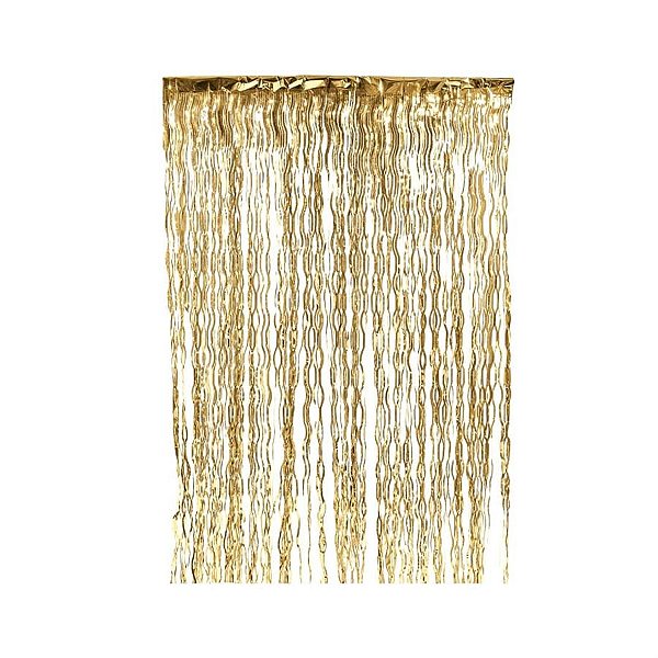 Cortina Decorativa Metalizada Ouro