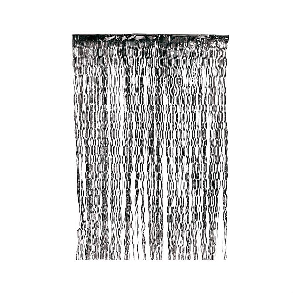 Cortina Decorativa Metalizada Preto