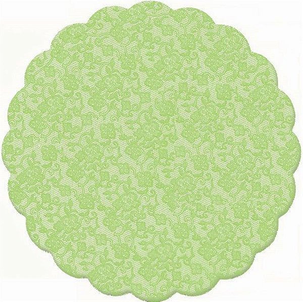 Tapetinho para Doces Renda Francesa Verde Citrico 7 cm - 100 Un