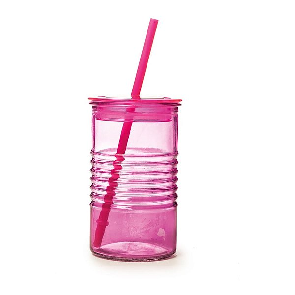 Copo de Vidro Joy Rosa 8x8x13,5 - 400Ml