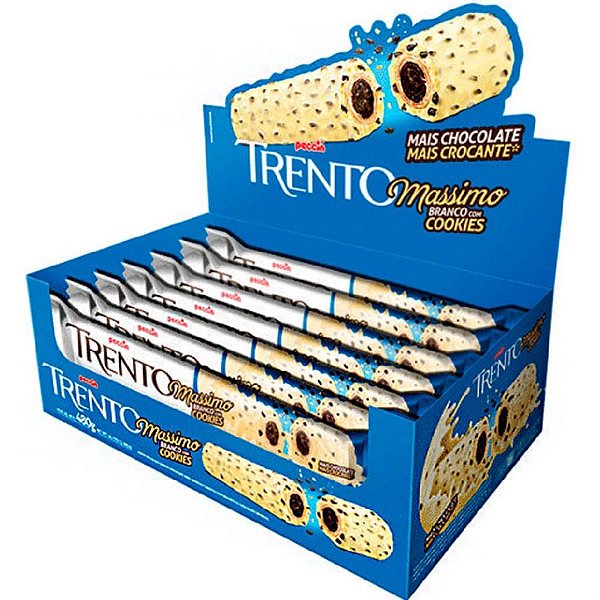 Chocolate com Wafer Trento Massimo Branco com Cookies Peccin 32g - 16 Un