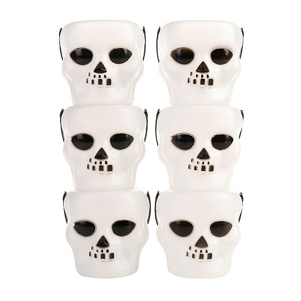 Balde Caveira Halloween C/ 6 Un Tam. Aprox.7Cm - 6 Un