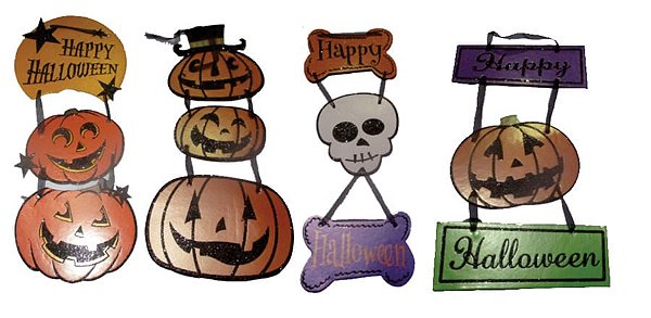 Enfeite Abobora Para Parede Halloween Diversos Tam.Aprox. 18X43Cm