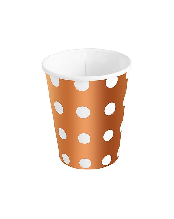 Copo Papel Poá Bronze 270ml - 10 Un
