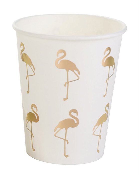 Copo Flamingo Dourado - 10 Un