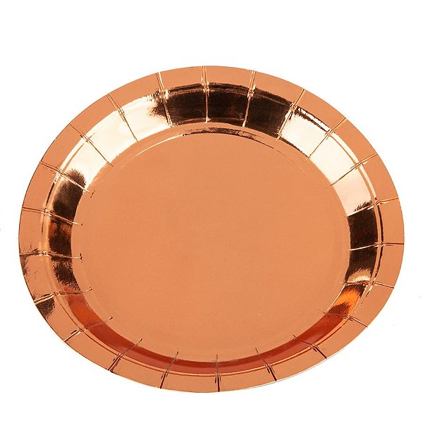 Prato Papel Liso Bronze - 10 Un