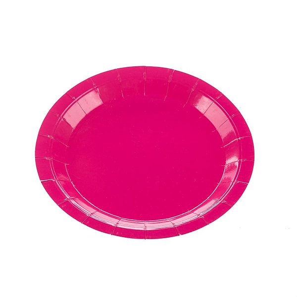Prato Papel Liso Pink - 10 Un