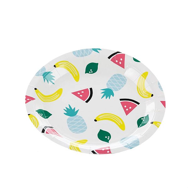 Prato Papel Frutas - 10 Un