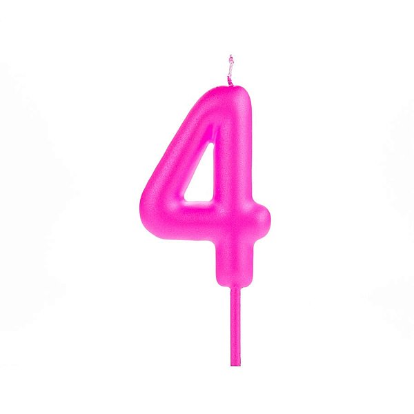 Vela Big Metalizada 8,5cm Rosa Nº 4