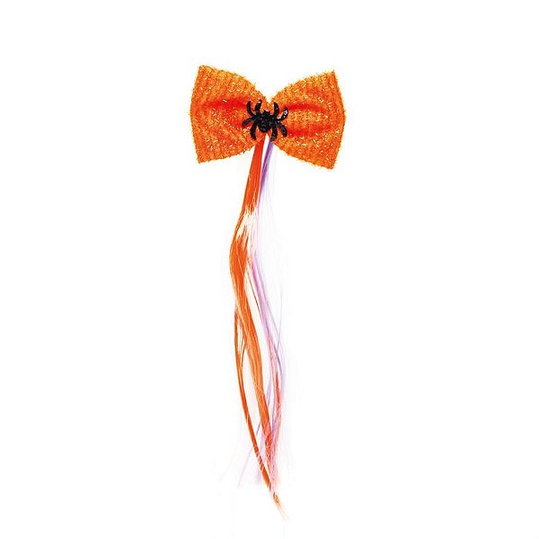 Presilha com Laço e Mechas Laranja e Roxa 30Cm