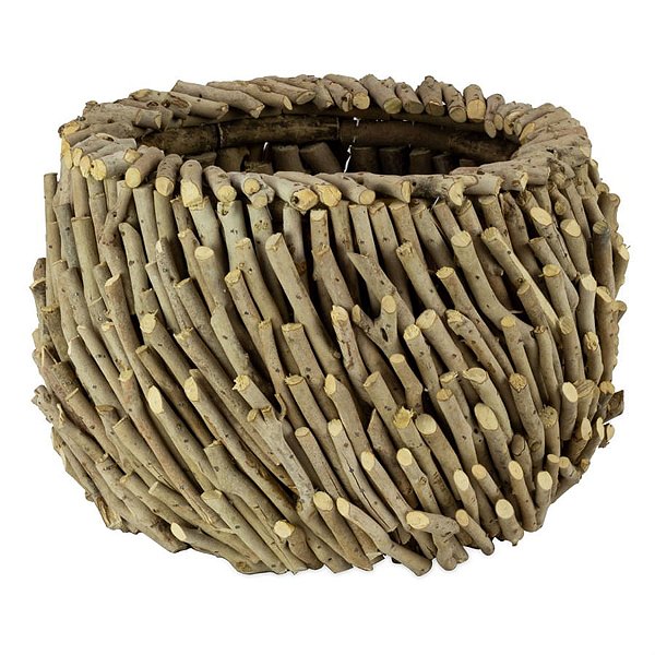 Cachepot Redondo com Gravetos