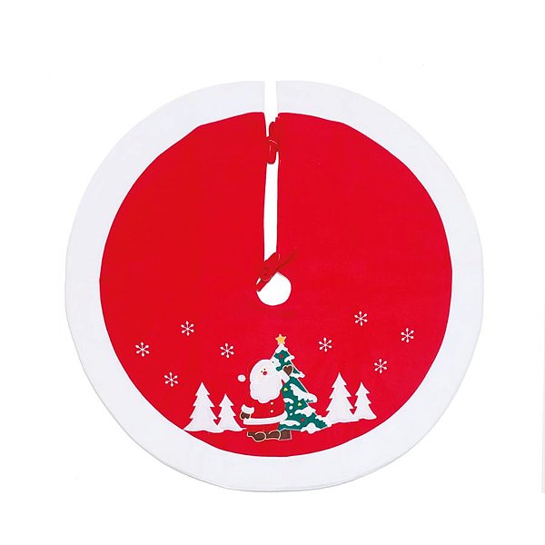 Saia de Árvore Roupa Noel Vermelho e Branco e Preto 120cm