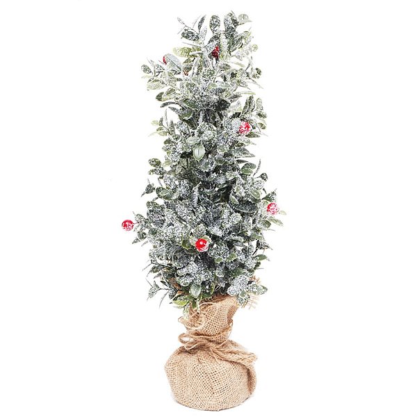Árvore de Natal Pequena - Topiaria Folhas Verde e Vermelho