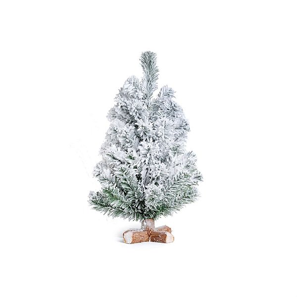Mini Pinheiro Nevado Branco e Verde 50cm