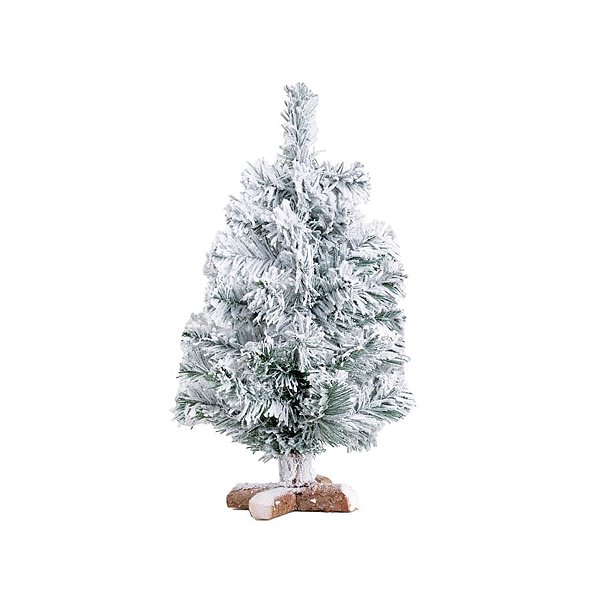 Mini Pinheiro Nevado Branco e Verde 40cm