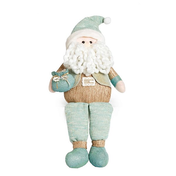 Noel Perna Comprida Sentado Azul Pastel e Ouro M