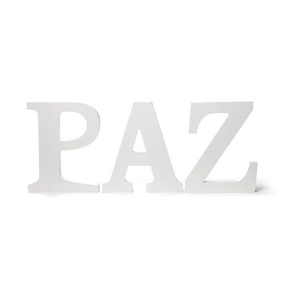 Letras Decorativas Paz Branco Tamanho P (Hollywood)