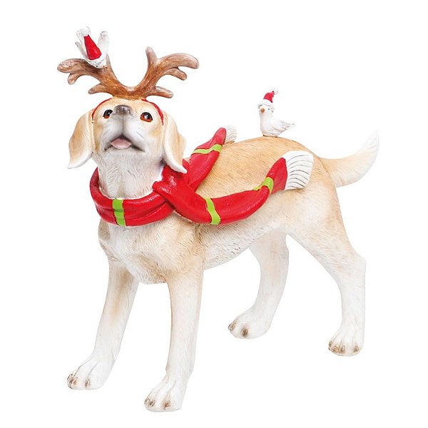 Colecionavel Labrador Chifres Bege e Marrom e Vermelho