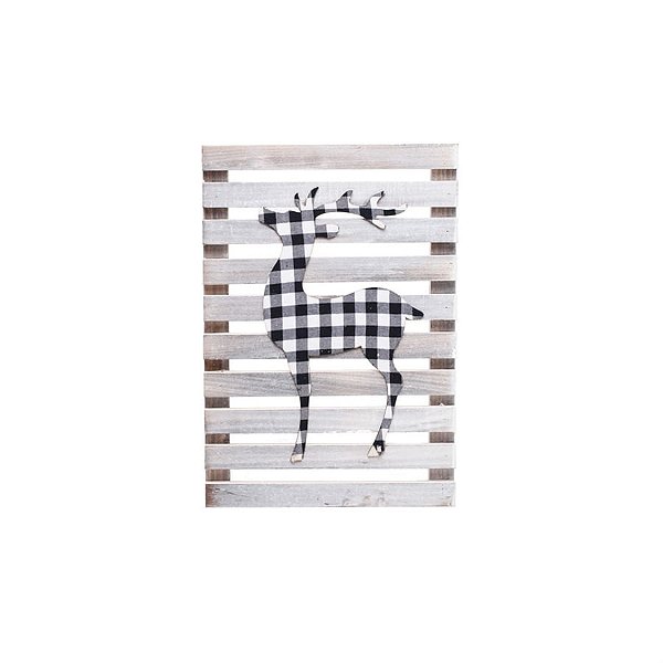 Quadro Rena Xadrez Cru e Branco e Preto