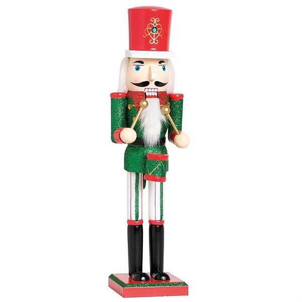 Soldado de Chumbo com Tambor 38cm Verde e Vermelho