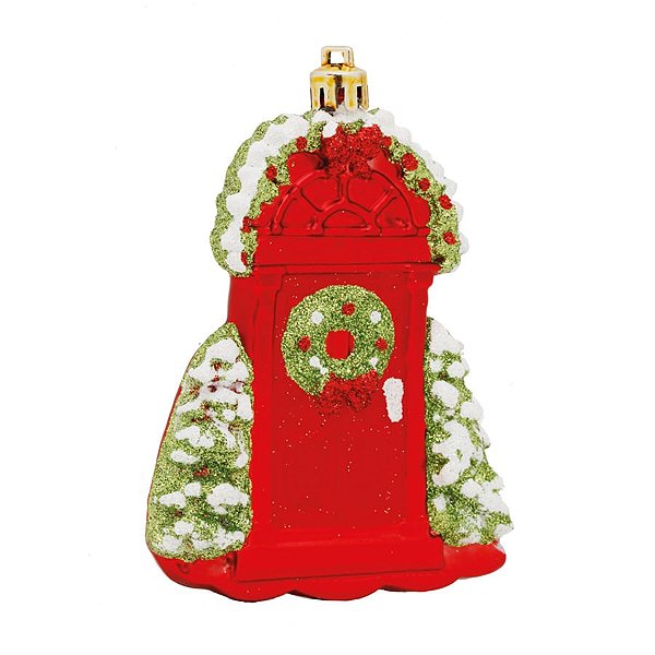 Enfeite para Pendurar - Porta Natalina Vermelho e Verde - 3 Un