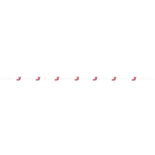 Pisca Pisca com 20 Leds Branco Quente Meias Vermelho Cordão Incolor 2,20m 2 Pilha AA