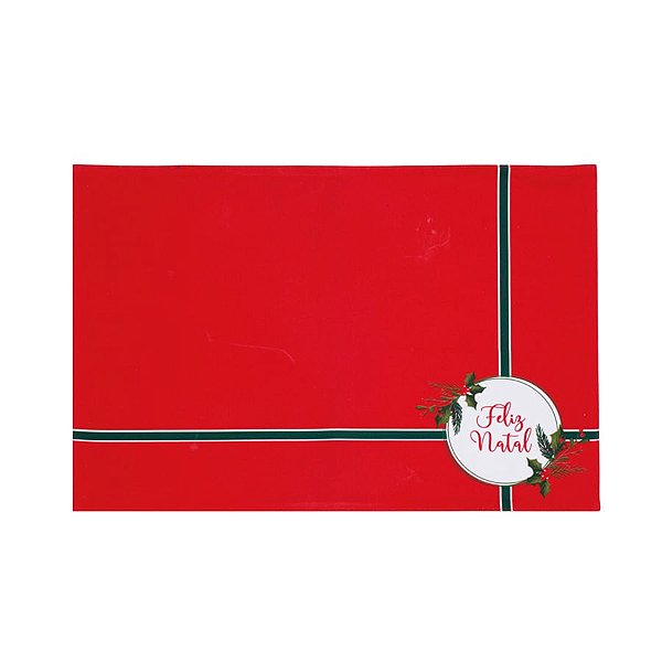 Lugar Americano Feliz Natal Vermelho e Verde - 4 Un