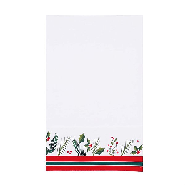 Caminho de Mesa Borda Azevinho Branco e Vermelho e Verde - 1 Unidade