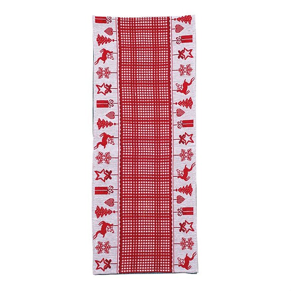 Caminho de Mesa Natalina Vermelho e Branco 180X33 - 2 Un