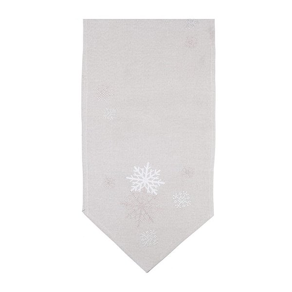 Caminho de Mesa Flocos de Neve Cinza 175X35