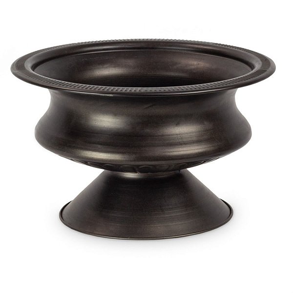 Ânfora de Metal Baixa Preta 30x30x18