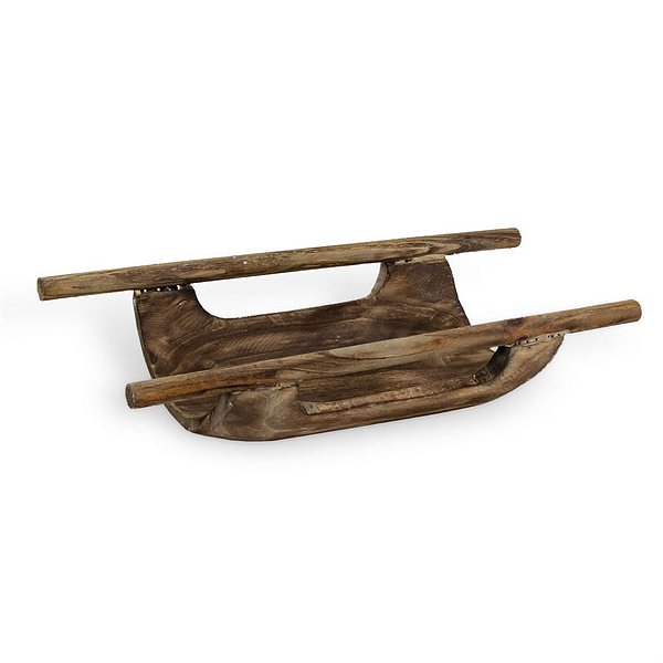 Cesta em Madeira Oval com Alça Salgueiro - G 38x23x11