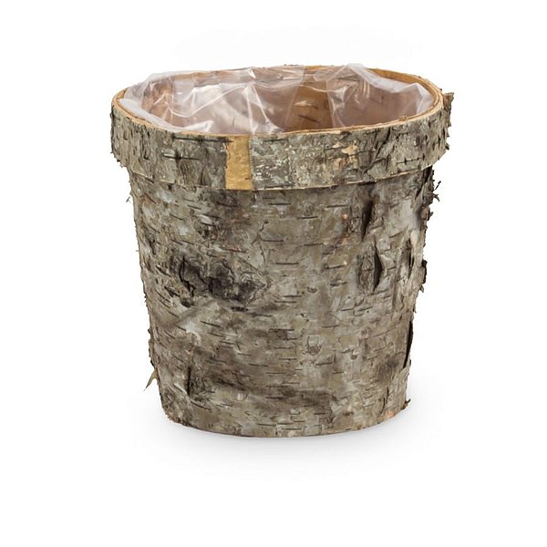 Cachepot em Madeira Redondo Revestido - M 15x15x14