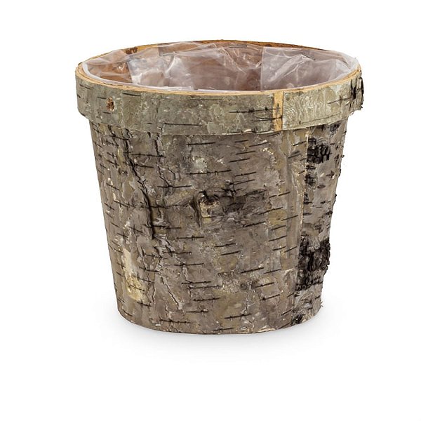 Cachepot em Madeira Redondo Revestido - G 19x19x17