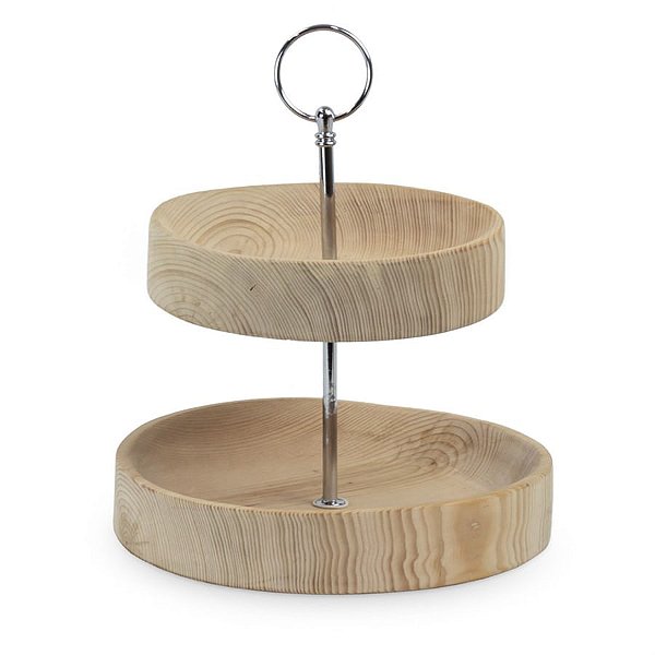 Suporte em Madeira Duplo de Metal