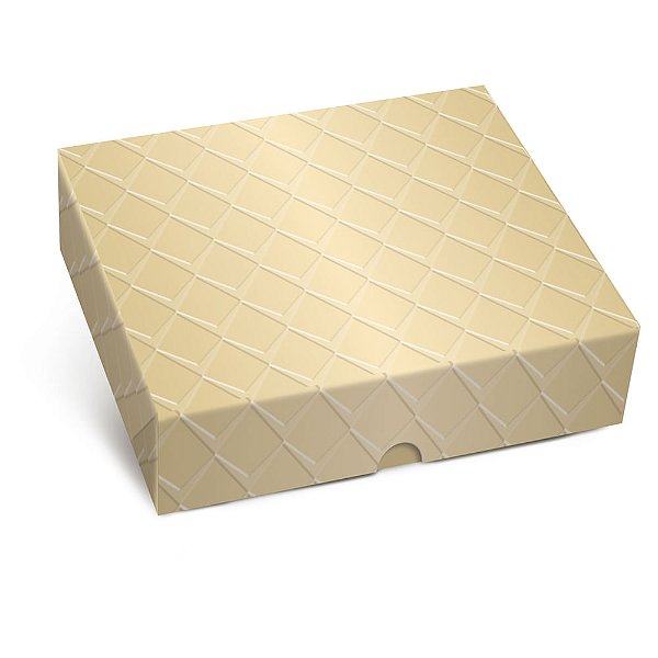Caixa Retangular Tampa/Fundo New Relevo Ouro G 30x24x6 - 1 Un
