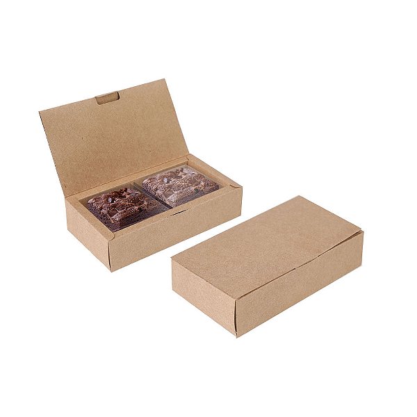 Caixa Para 2 Brownie Kraft 17x9,5x4cm - 10 Un