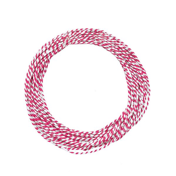 Fio de Papel Decorativo Pink/Branco 10m