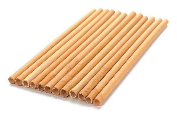 Canudo de Bambu 100% Natural - 12 Un