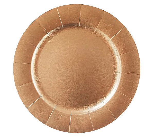 Sousplat de Papel 33cm Rosê Gold