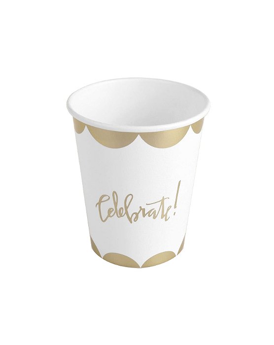 Copo de Papel 270ml Celebrate Dourado - 10 Un