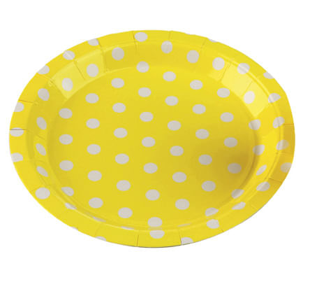 Prato Papel Poá Amarelo - 10 Un