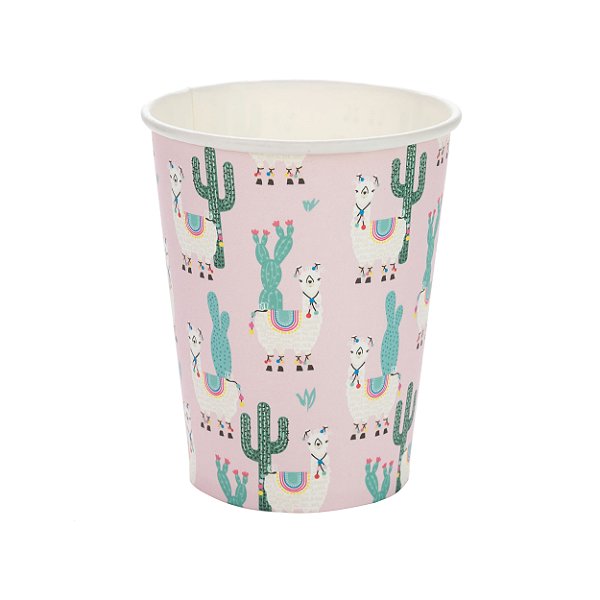 Copo de Papel 270ml Lhama E Cacto - 10 Un