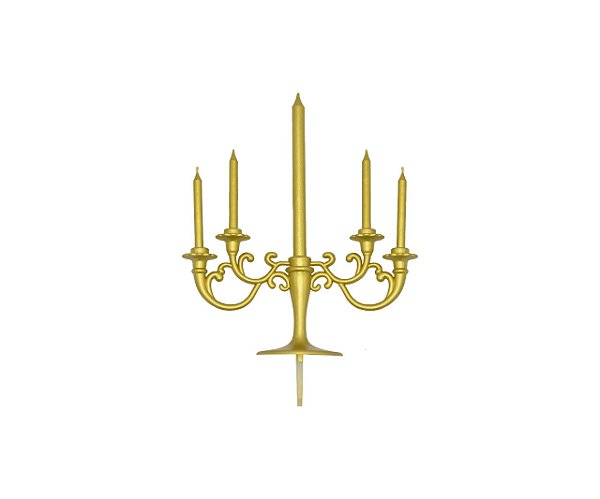 Vela Castiçal Dourada