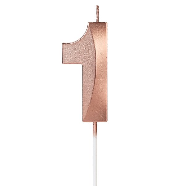 Vela Design Rosê Gold Número 1