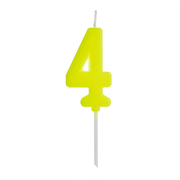 Vela Pick Amarelo Número 4