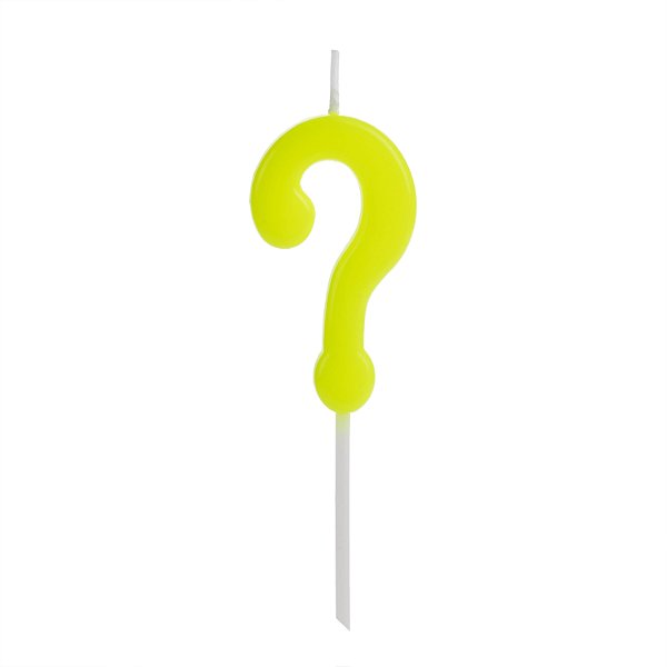 Vela Pick Amarelo Interrogação